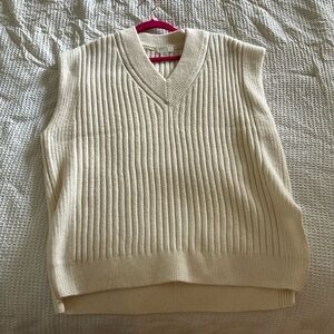 H&M cream knit sweater vest